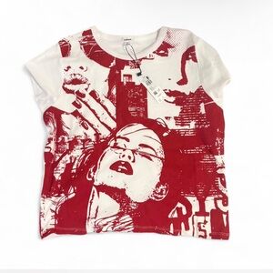 Garage  Red and White Graphic Tee